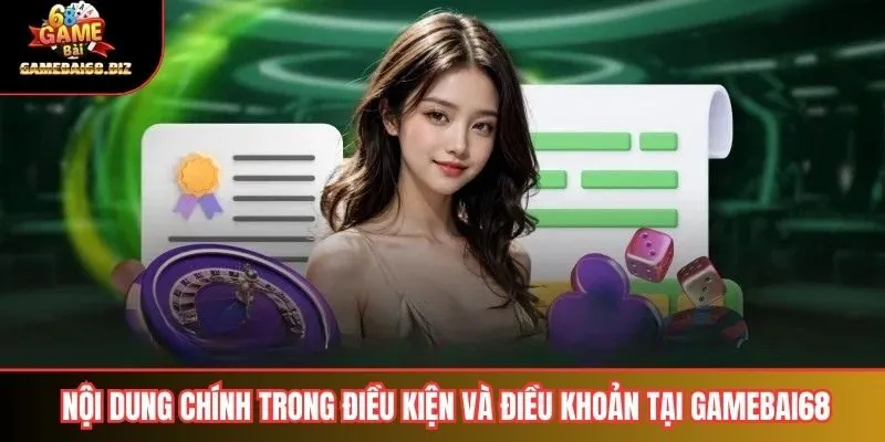 Nội dung chính trong điều kiện và điều khoản Gamebai68