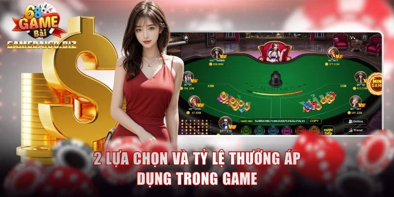 Tài Xỉu MD5 - Đặt Cược Minh Bạch Yên Tâm Kiếm Thưởng 2 2 lựa chọn và tỷ lệ thưởng áp dụng trong game
