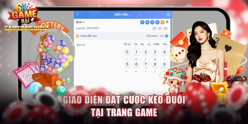 Giao diện đặt cược kèo đuôi tại trang game